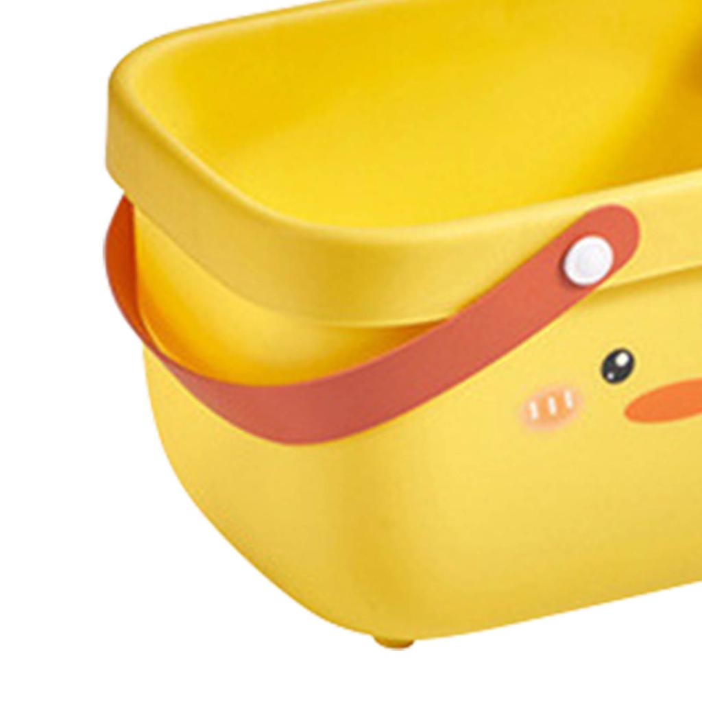 Shower Basket Cartoon Large Opening Widened Handle Sturdy PP Bathing Storage Basket for Bathroom
