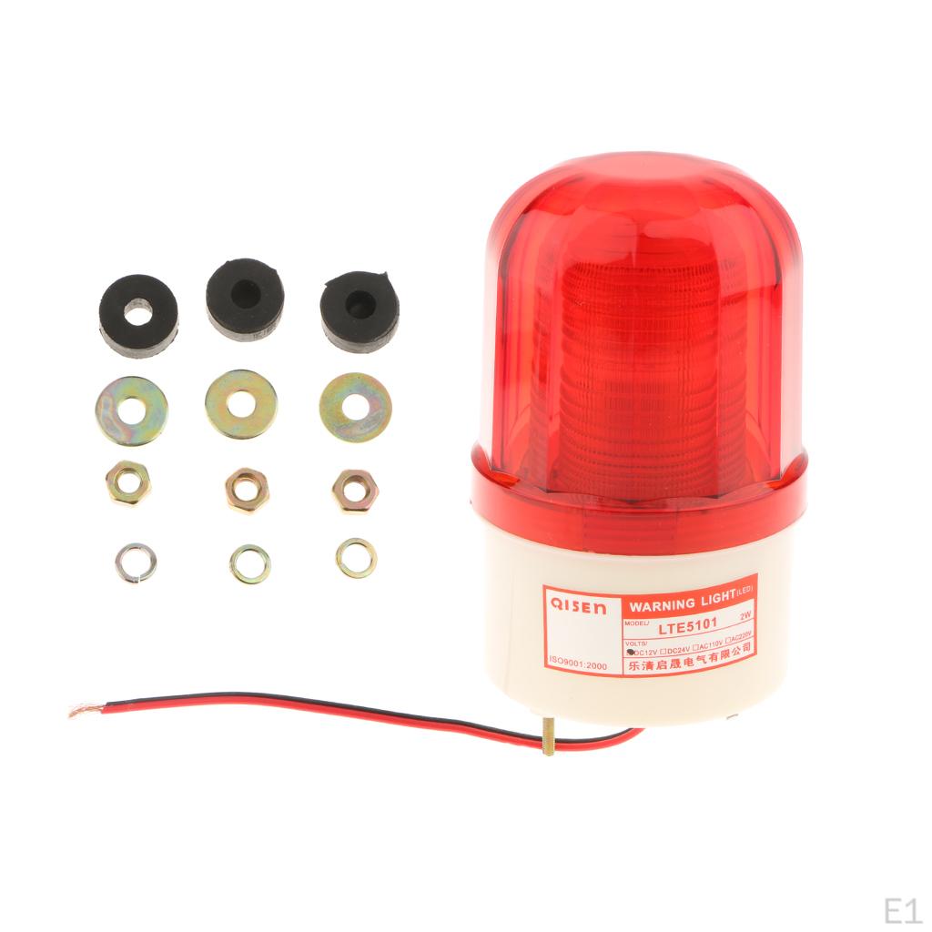 DC 12V 2W LED Industrial Construction Vehicle Without Sound Strobe Warning Light Lamp Emergency