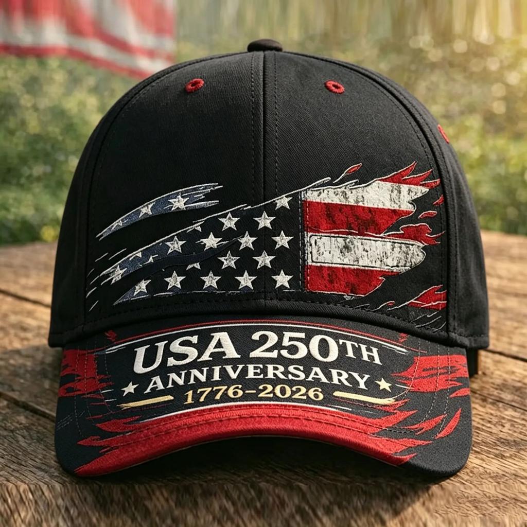 American Anniversary D full print baseball cap Independence Day visor source one piece