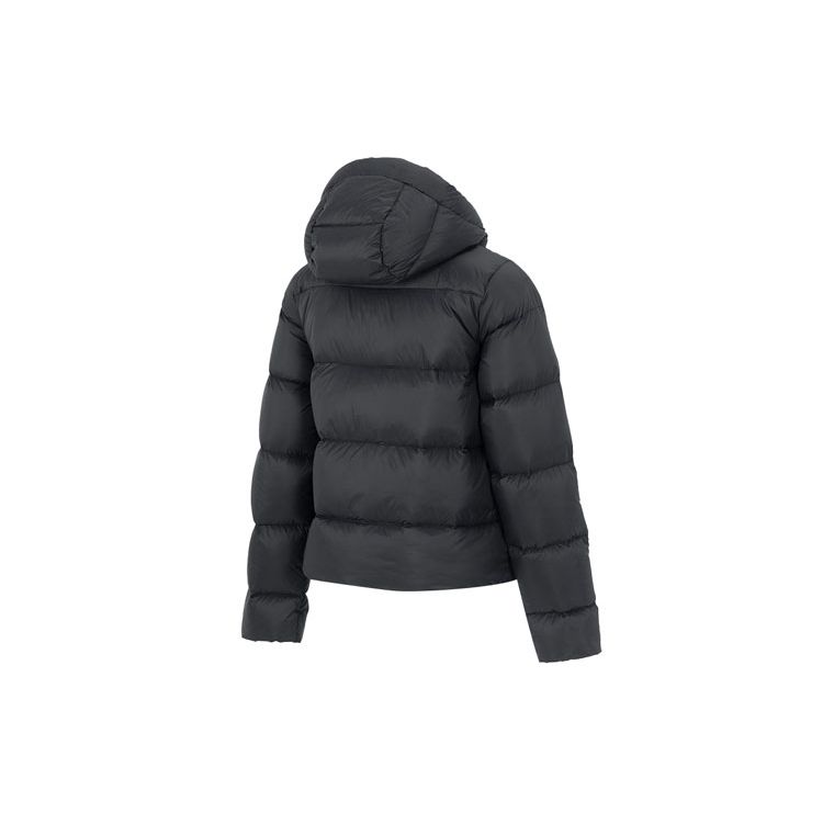 Under Armour Cgi Down Jacket Solid Color Sports Casual Hooded Short Warm Down Coat Women Outerwear Black 1375442-001