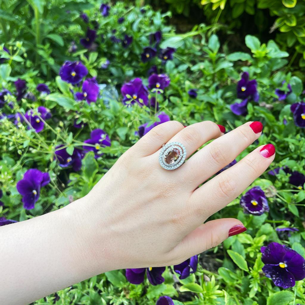 925K oválný zultanitový stříbrný kámen pro změnu barvy dámský prsten, sultanitový prsten, turecká diaspora, zultanitový prsten pro ženy, prsten na denní nošení