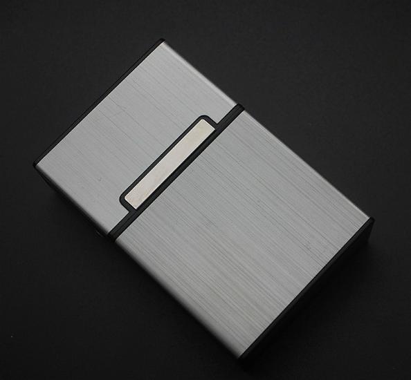 Korean Style Aluminum Alloy Cigarette Case, Holds 20 Regular or Slim Sticks, Magnetic Flip-Top, Unisex Design