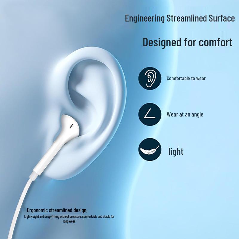 In-Ear-Kopfhörer mit schwerem Bass, Typ C, kabelgebunden, mit Mikrofon für Apple 15 und Huawei