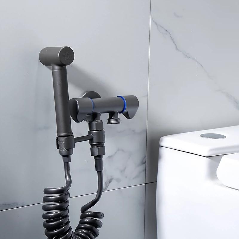 

Настенный серый унитаз биде распылитель комплект латунный двойной биде смеситель для ванной распылитель для душа биде пистолет высокого давления