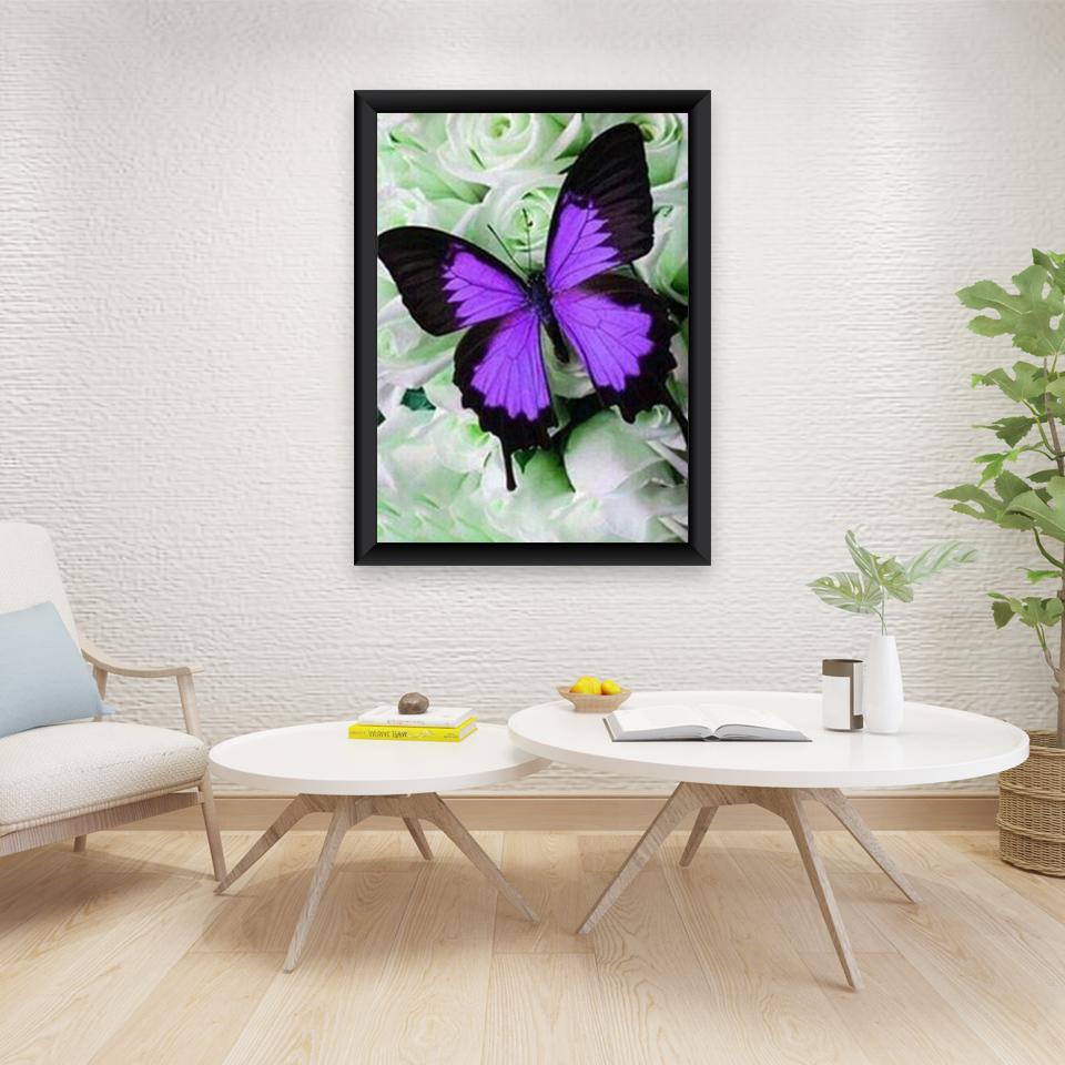 DIY 5D Diamond Painting Butterfly Full Round Drill Floral Diamond Embroidery Cross Stitch Mosaic Wall Art Home Decor Gift