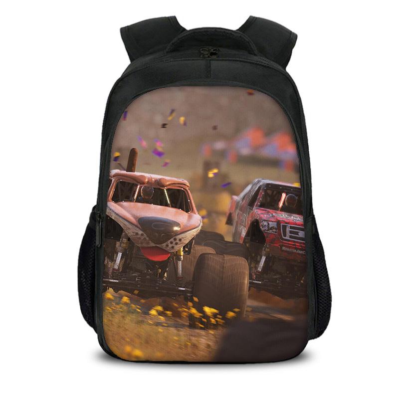 Monster Jam double-layer backpack cartoon print new trend student school best campus companion birthday gift