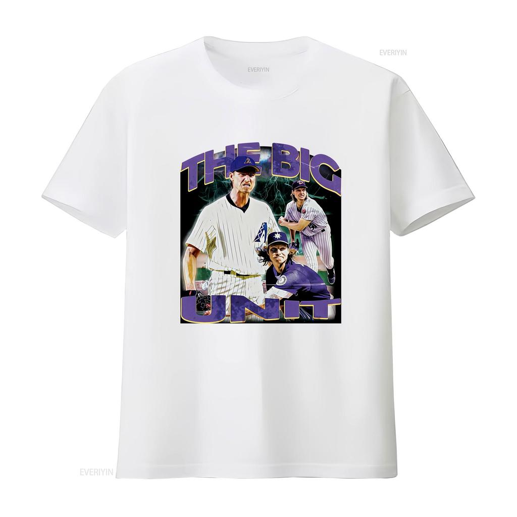 90s Vintage The Big Unit Baseball Player Print Casual Streetwear T Shirt Vintage Washed Top For Everyday Wear Designer Clothes