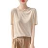 Tencel Women's Breathable Round Neck Short Sleeve Top - Spring & Summer Versatile Loose Fit