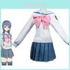 Elegant Danganronpa Dangan Ronpa Sayaka Maizono Uniform Costume Cosplay Suit Dress Wig