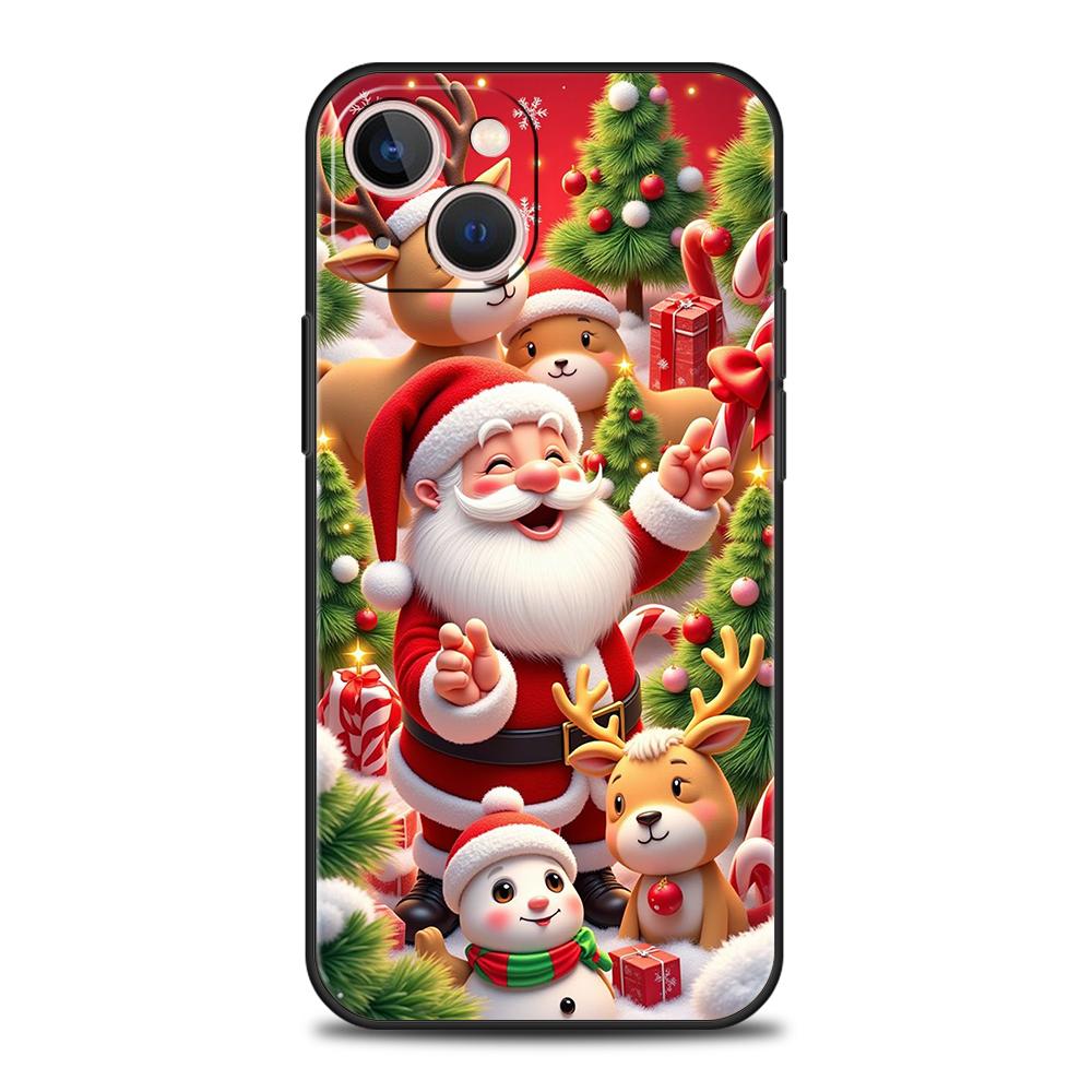 

New Year Christmas Phone Case for iPhone 16 15 14 13 12 Pro Max 11 Pro Max 7 8 Plus 16E XR Shockproof Soft TPU Shell Fundas Bags iPhone 16E