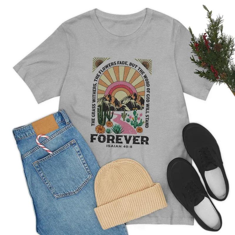 

Cute Bible Verse Graphic Tshirts Vintage Aesthetic Christian Inspirational TShirts Faith Religious Tees Women Short Sleeve Tops S