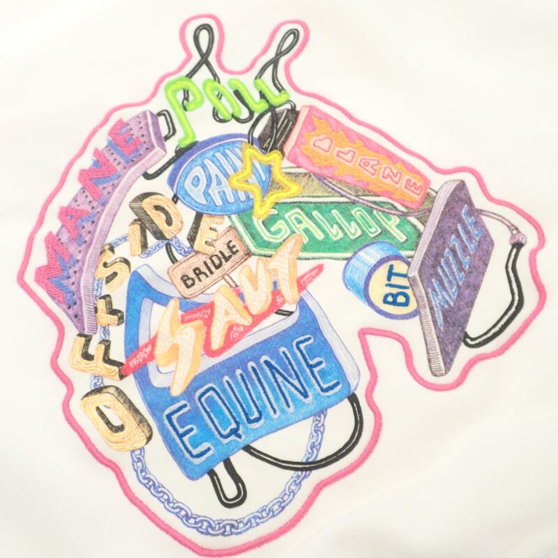 HERMES  3E4626DA 36  Sweat White/neon Cotton Mens