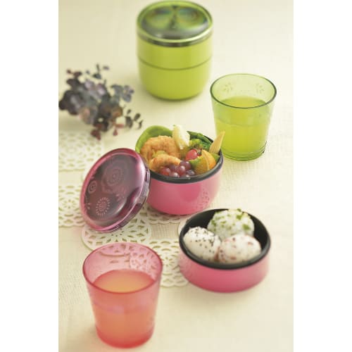 Miyamoto Sangyo Grønn Matboks, Mon Mode Blomster Lunsjbolle, 2-lags