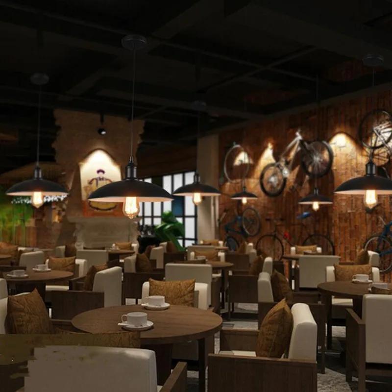 Creative Pedent light E27 Retro Industrial Loft Style Indoor Home Livingroom Restaurant Bar Cafe Iron Pot Pendant Lamp Dia32cm