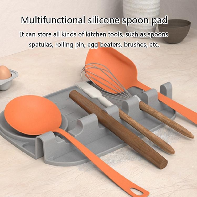 Heat-Resistant Spoon Holder Silicone Utensil Rest Kitchen Utensil Holder Spoon