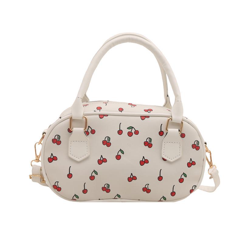 

Trendy Cherry Print Shoulder Bag - Fashionable Underarm Handbag белый