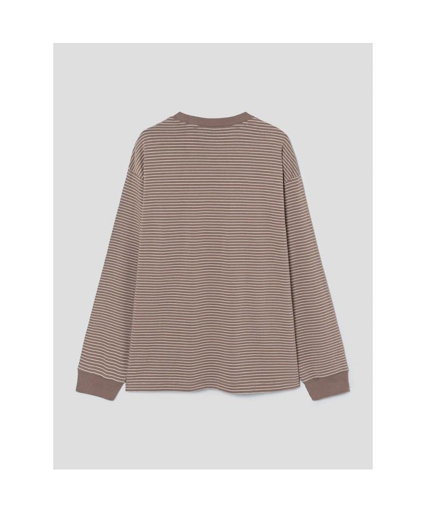 SHIFT.G Basic Stripe Ls Tee Brown