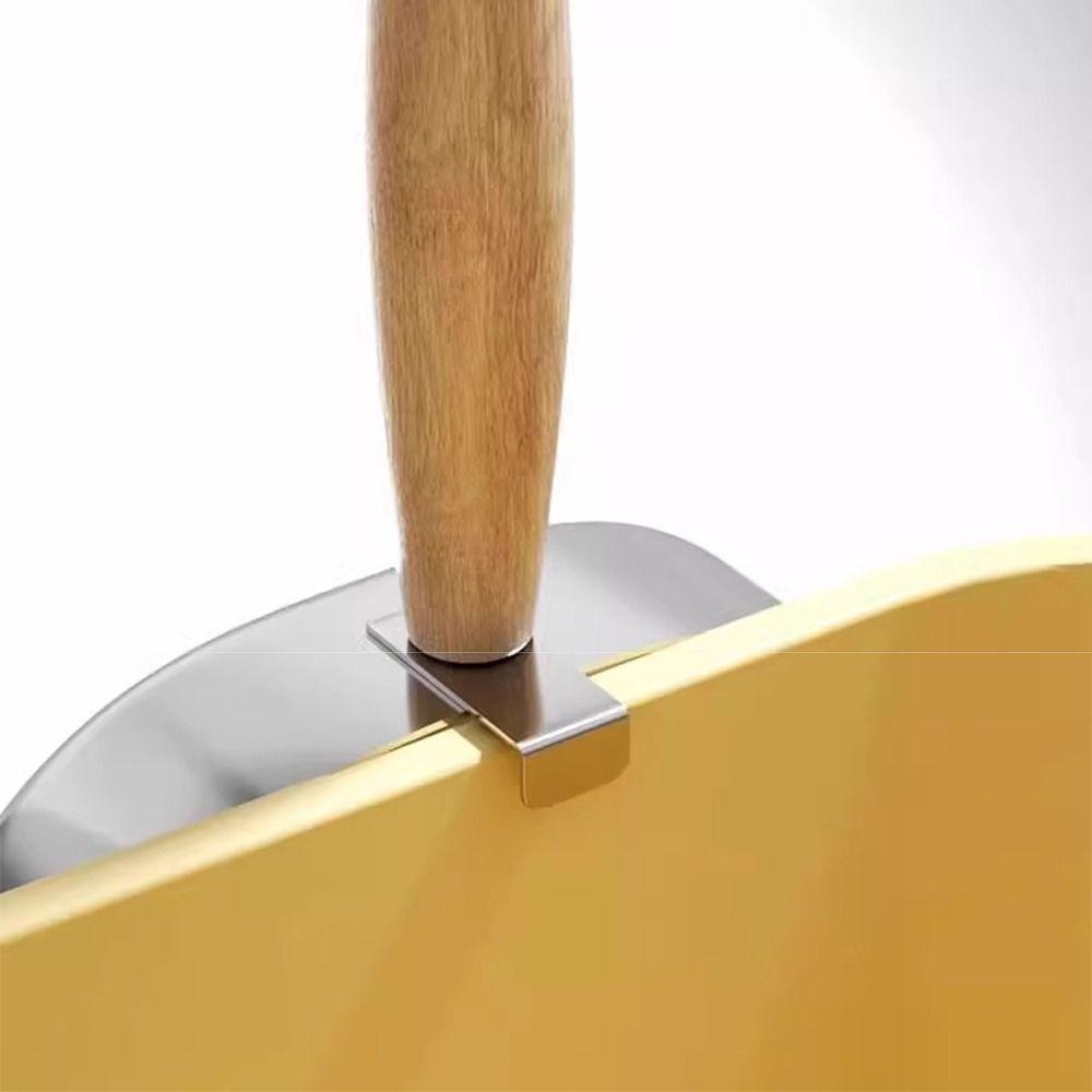 2 in 1 Cat Litter Scoop Stainless Steel Wood Handle Cat Poop Sifting Tool Hollow Out Comfortable Grip Pet Waste Shovel