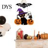 Spooky Home Decoration Halloween Wooden Welcome Door Sign, Pumpkin Ghost Bat Hanging Decor Sign for Yard, Party Entrance Rustic Wood Art Indoor