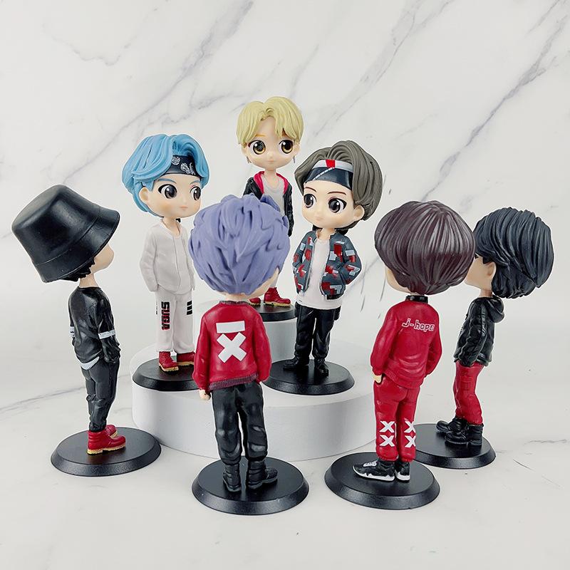 Kawaii Bangtan Boys PVC Figure Toys Groups A.R.M.Y Dolls Gift for Fans Girls