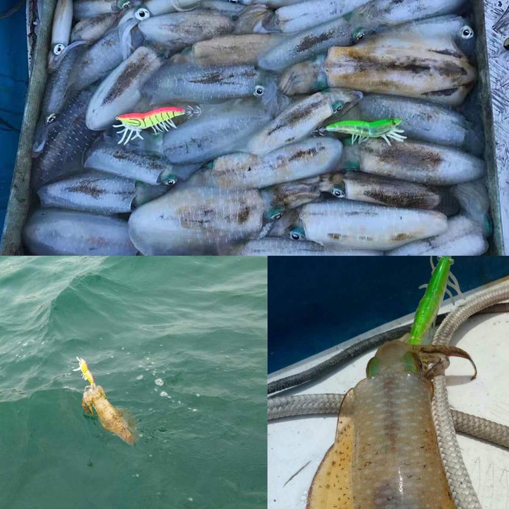 Lure Squid Fishing Highly Luminous Size Octopus Strong Wave Realistic Set Egi, Egi, 3.5, Egi, Motion, Flap-Flap Foot, 8-Color