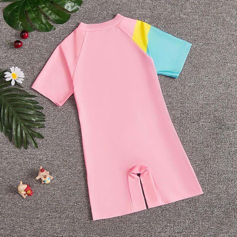 2025 Summer New Kids' Cartoon Swimsuit: Girls' One-Piece or Boys' Short-Sleeved Suit