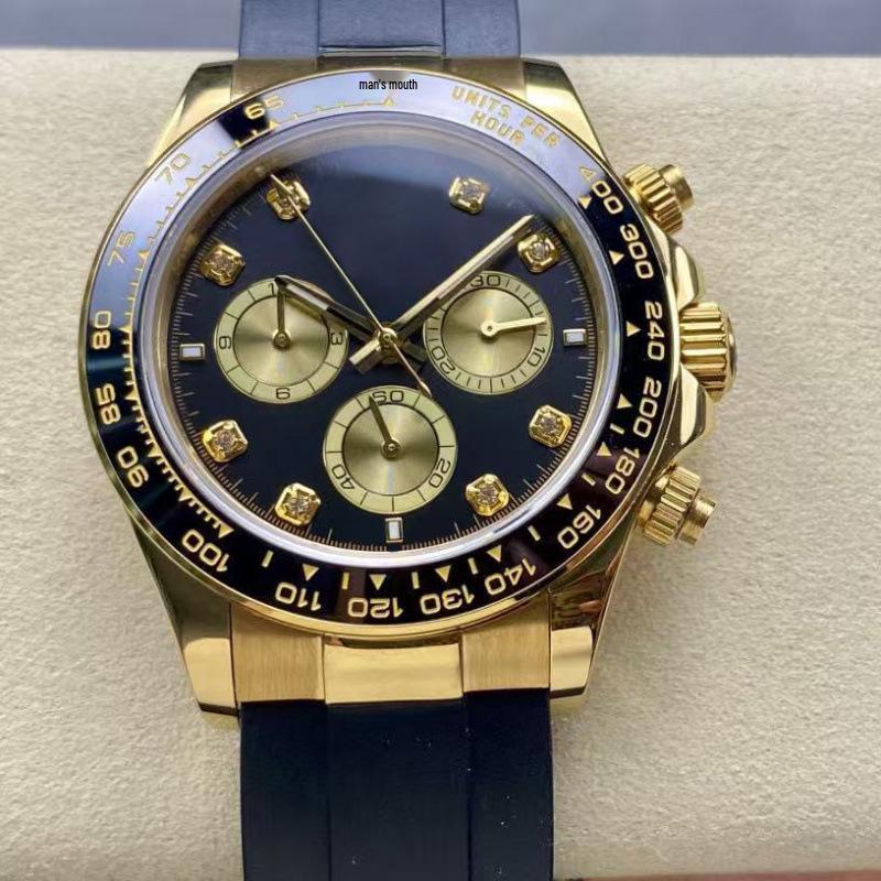 Rolex Daytona 40mm Diamond-Inlaid Multifunctional Automatic Mechanical Men's Watch.