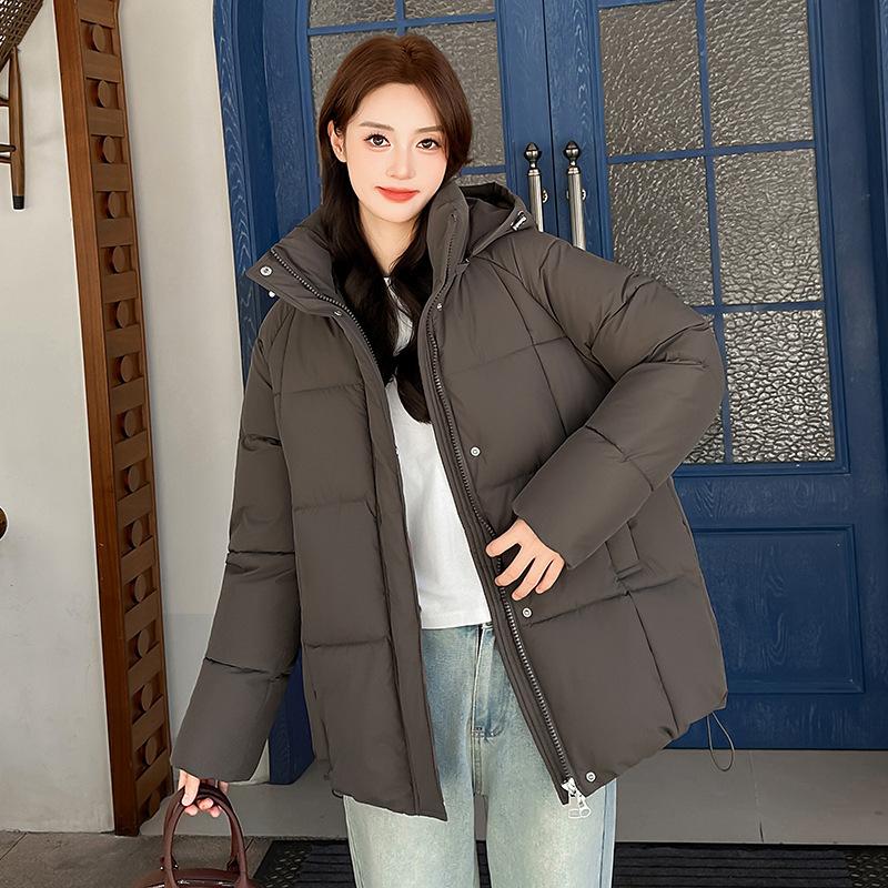Winter new European station padded coat  hooded fashion versatile loose padded jacket foreign style  coat