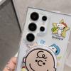 Funny cartoon Snoopy Charlie Magsafe Wireless Charge Case For Samsung S23 S22 S24 S25 Ultra Plus Cute Snoopy Magnetic Holder