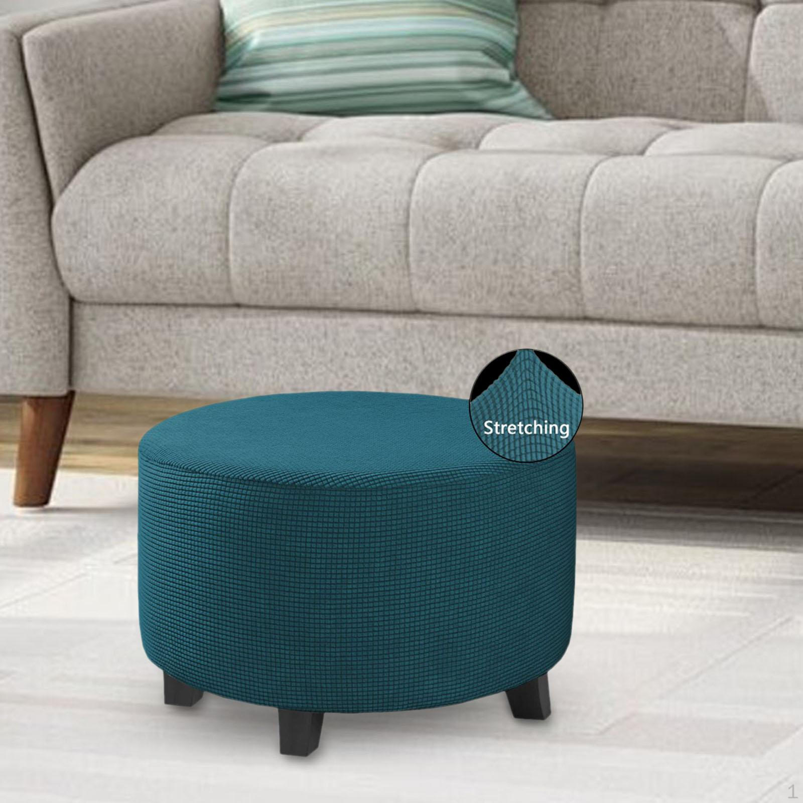 Накидка на пуфик для ног для уютного домашнего декора темно-синий 1340₽