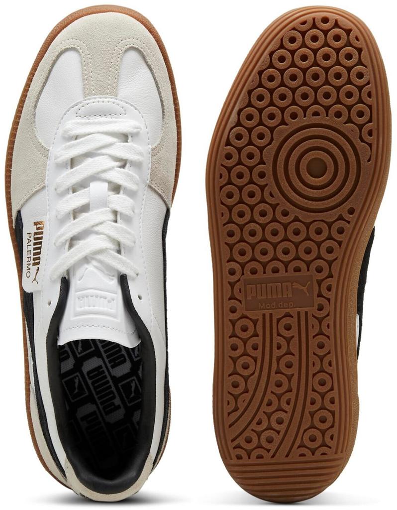 Кроссовки Puma Palermo Leather белый/парово-серый/зеленый