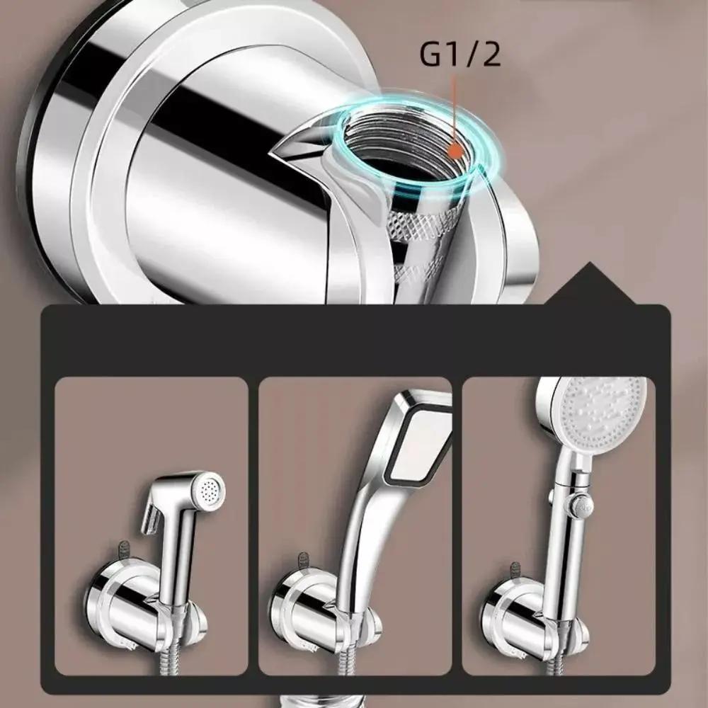 New No Punching Shower Head Holder Punch-free Installation Portable Shower Fixed Base Movable Bathroom Accessories Shower Base