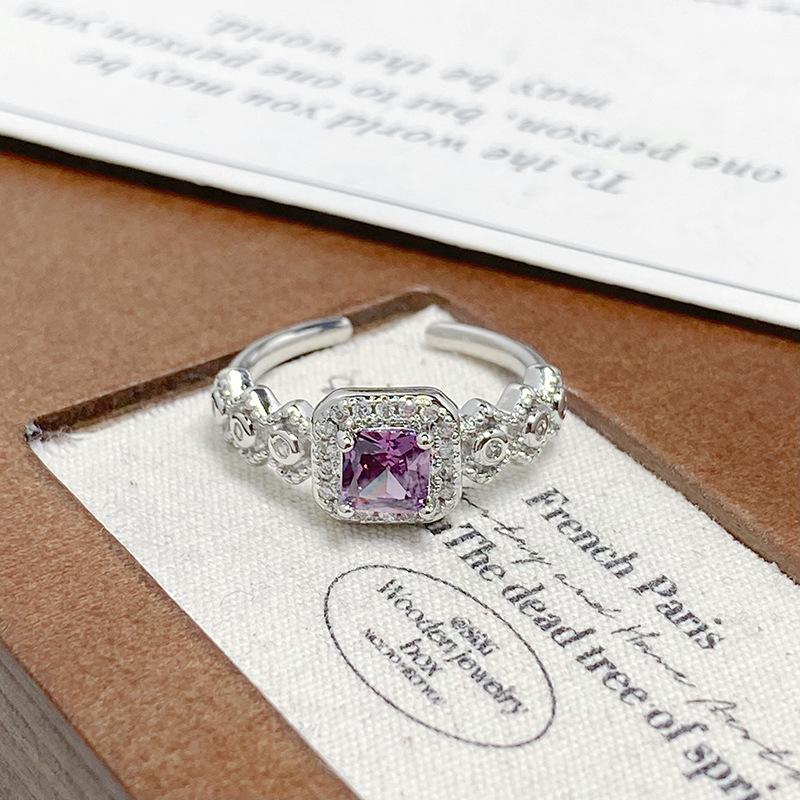 Medieval Court Style Retro Enamel Dripping Oil Ring Female Flower Butterfly Niche Light Luxury High-End Ring