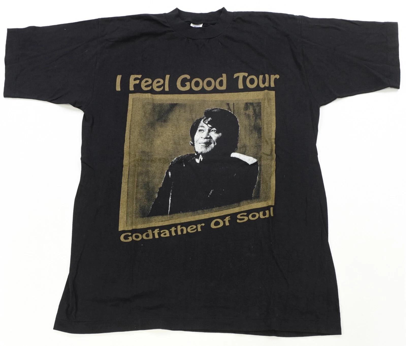 Rare VTG James Brown I Feel Good Godfather of Soul 1996 World Tour T Shirt 90s L L