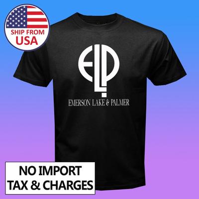 Emerson Lake Palmer ELP Uomo Nero Taglia S-5XL