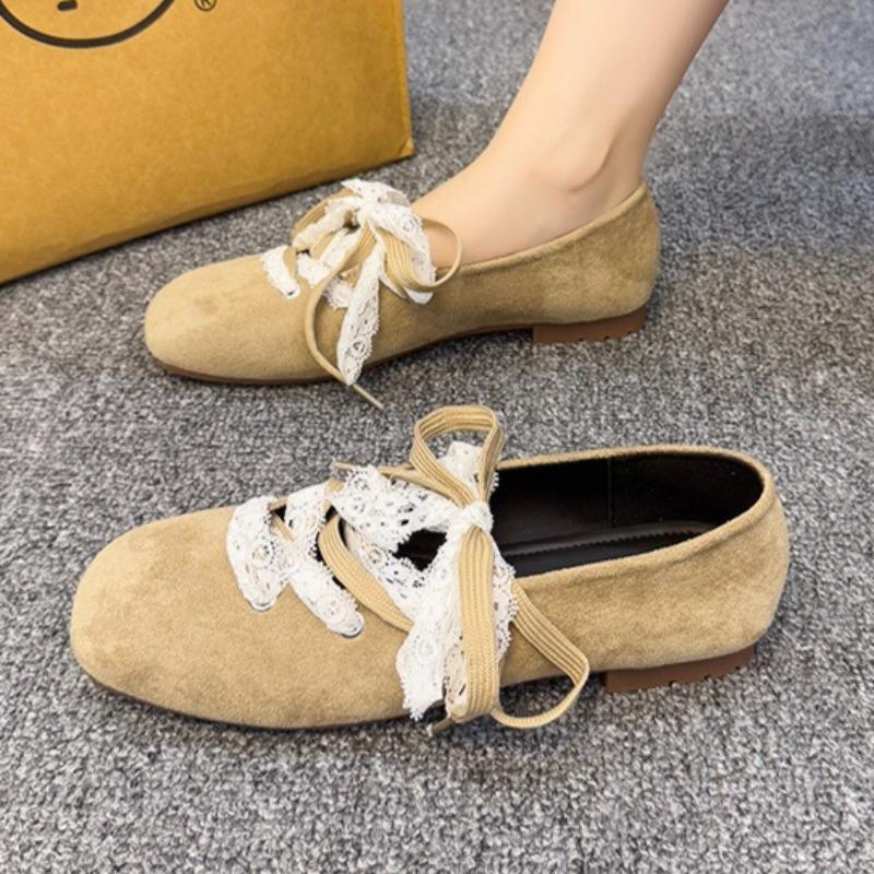Fashion Lace Up Women Flats Shoes 2025 New Casual Sneaker Designer Classical Suede Fashion Woman Shoes Autumn Running Zapatilas De Mujer
