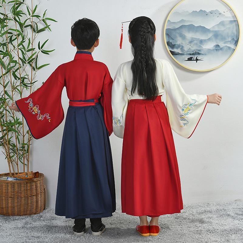 Traditional Hanfu Boys' Sinology Outfit: Ancient Costume for Primary School Performances