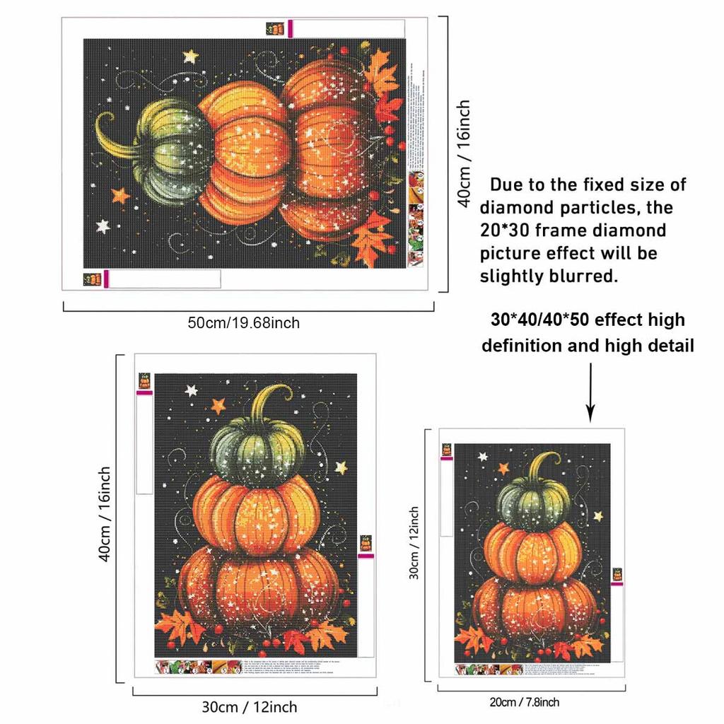 DIY Diamond Painting Canvas Stacked Pumpkin Autumn Harvest Stars Design 5D Full Drill Art Creative Leisure Craft Home Decor