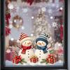 Christmas Snowman Window Clings Removable Static Cling Decal Festive Winter Holiday Decor For Home Office Storefront Windows