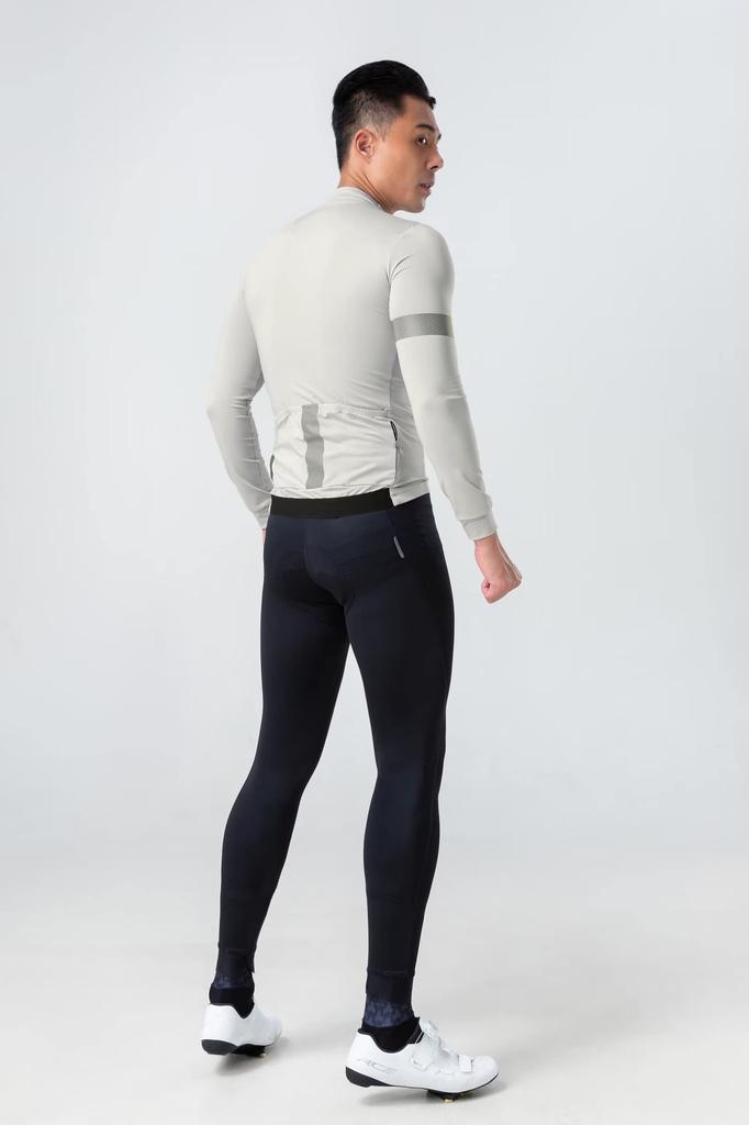 Morethan Cycling Jersey with Reflective and Pockets Men's Fleece-Lined (Size M/Gray/Long Sleeve/Autumn/Winter) Warmth, Material, (FVP-017)