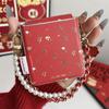 Festive Floral Case with Lanyard for Samsung Z Flip 7 FE/6/5 & Huawei Foldables