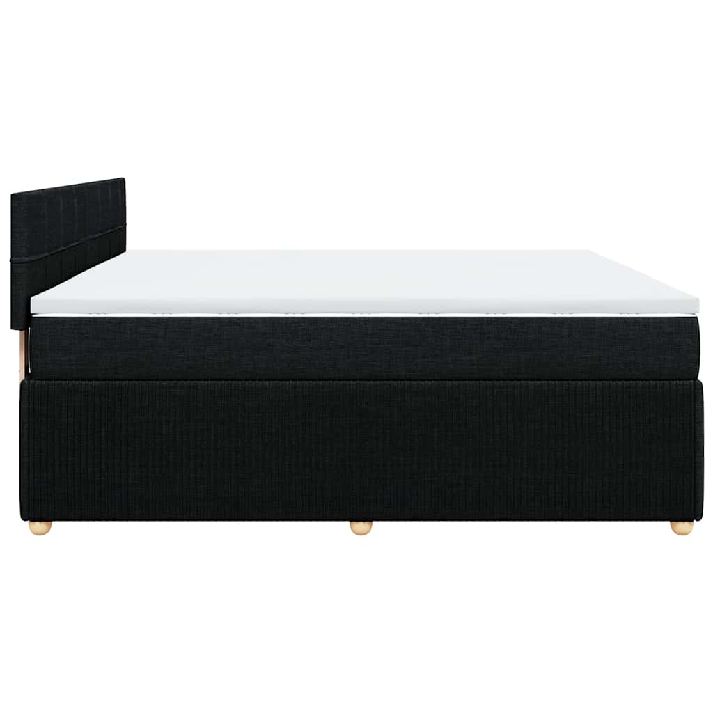 Vidaxl Continental Bed with Mattress, Black, Fabric 180X200 Cm