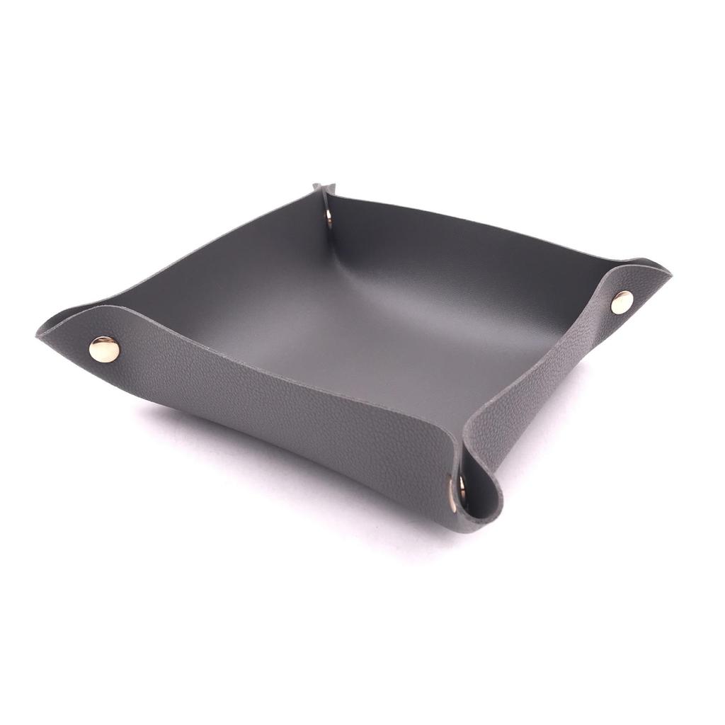 Nordic PU Leather Desktop Tray for Jewelry, Cosmetics, & Keys