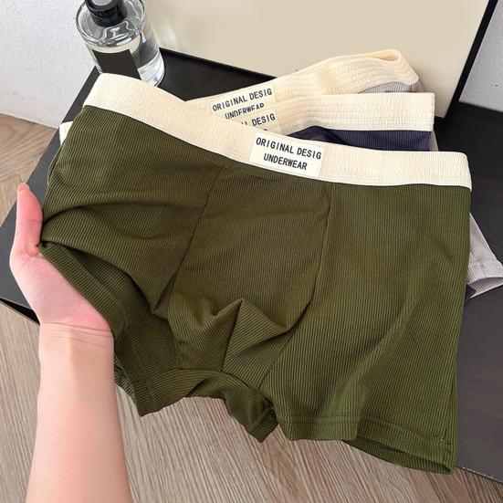 Pánské boxerky se středním pasem, vysokou elasticitou, šortky, kalhotky s potiskem písmen, U-konvexní, prodyšné spodní prádlo na každodenní nošení