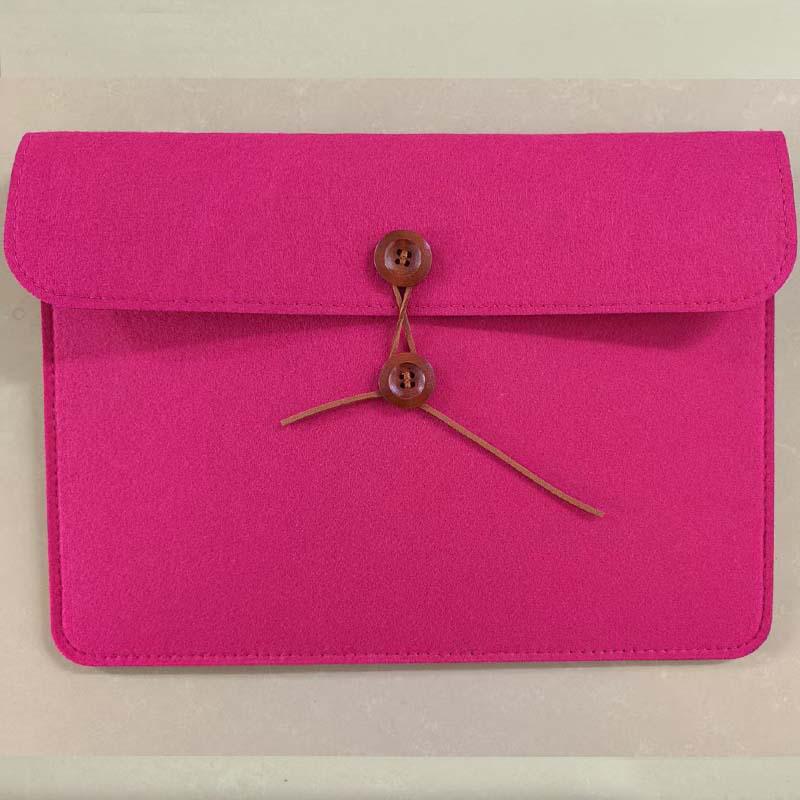 Felt Button-Closure File Bag for Office, Student, Tablet, and Exam Papers - Customizable