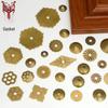 Vintage Brass Furniture Fittings: Antique Gasket, Flat Washer, Irregular Handle, and Base Plate Collection.