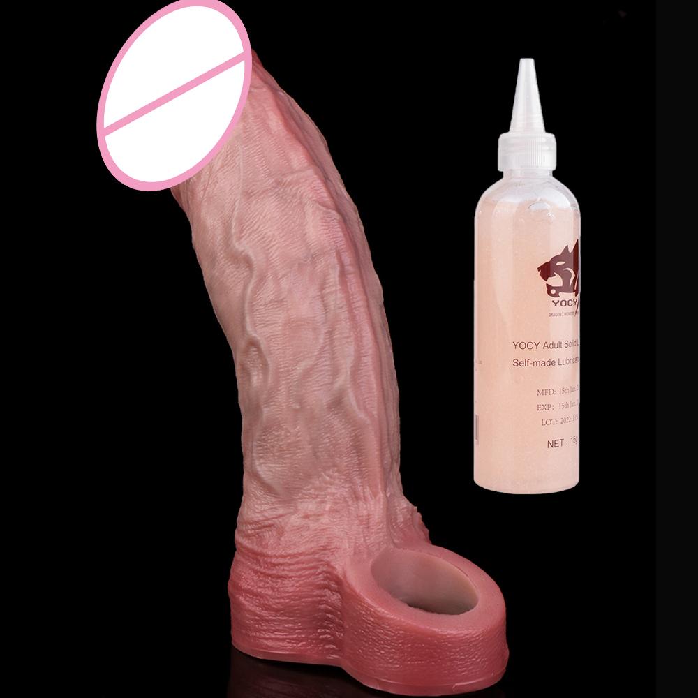 SXXY Multi-Types Skin Touch Hollow Dildo Silicone Male Dick Extender Realistic Delay Ejaculation Sex Toys For Men 18+ Couple Sex