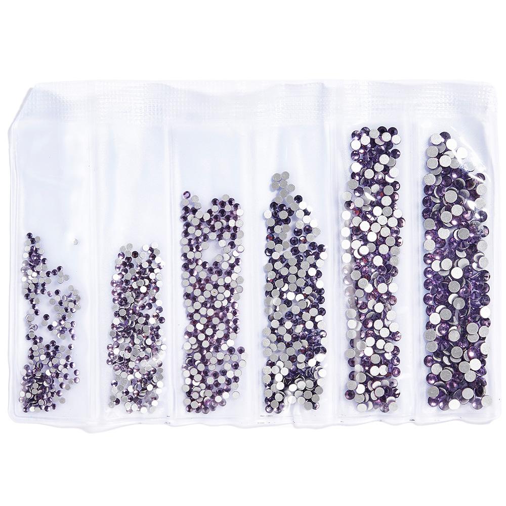 SS3-SS10 Colorful Glass Nail Rhinestones Multicolor Flat Back Crystal Strass Shiny Nail Art Gems Manicure Nails Art Decorations