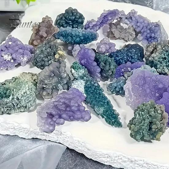 Smooth Polished Rocks Natural Grape Agate Crystal Cluster, Mineral Gemstone, Stone Landscaping for Aquarium Terrarium Decor, Unique Gift Collectors