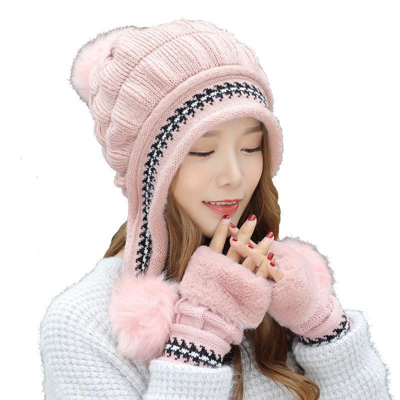 Women's Trendy Korean Style Knit Hat with Ear Protection - Warm, Versatile, Fashionable, Plus Velvet, Plus Thick, Perfect for Autumn and Winter